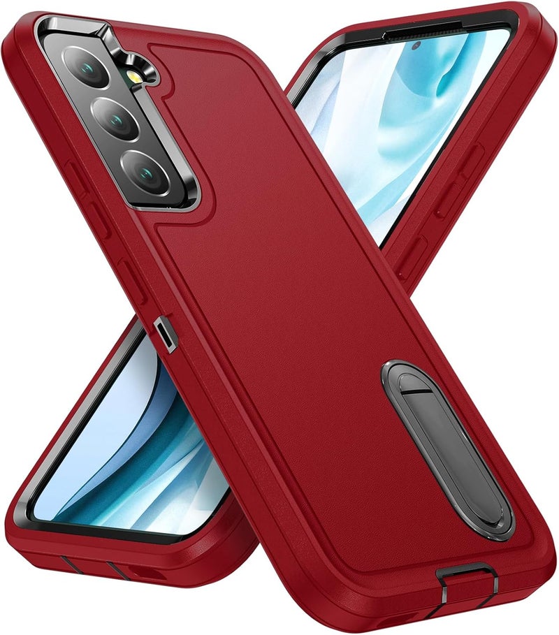 Fucozan for Samsung Galaxy S22 Plus Case Galaxy S22+ Case with Kickstand 3-Layer Military Grade Protective Cover Silicone Rugged Shockproof for Galaxy S22 Plus S22+ Phone Case Red+Black - Image 1